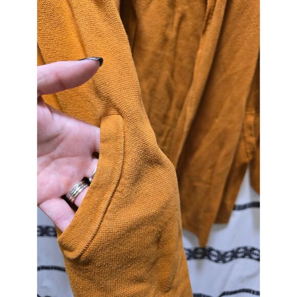 J. Crew mustard yellow open long sleeve cardigan with pockets XL - Picture 7 of 11